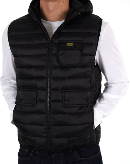 Barbour International Ousten Hooded Gilet Black