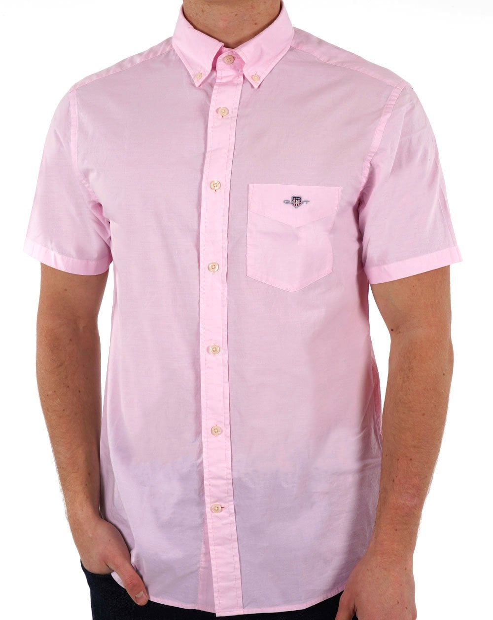 Gant Poplin Short Sleeve Shirt Light Pink