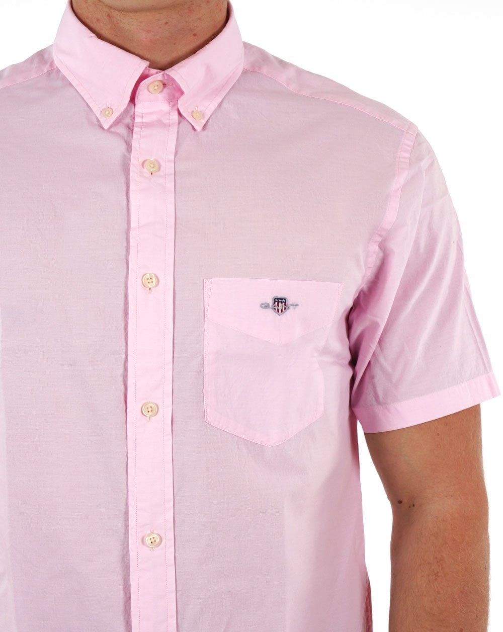 Gant Poplin Short Sleeve Shirt Light Pink
