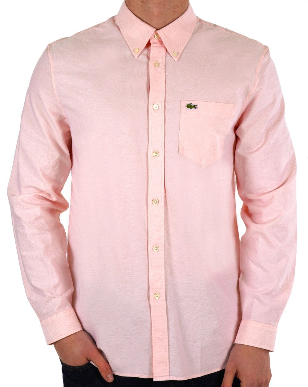 Lacoste Oxford Long Sleeve Shirt Pink