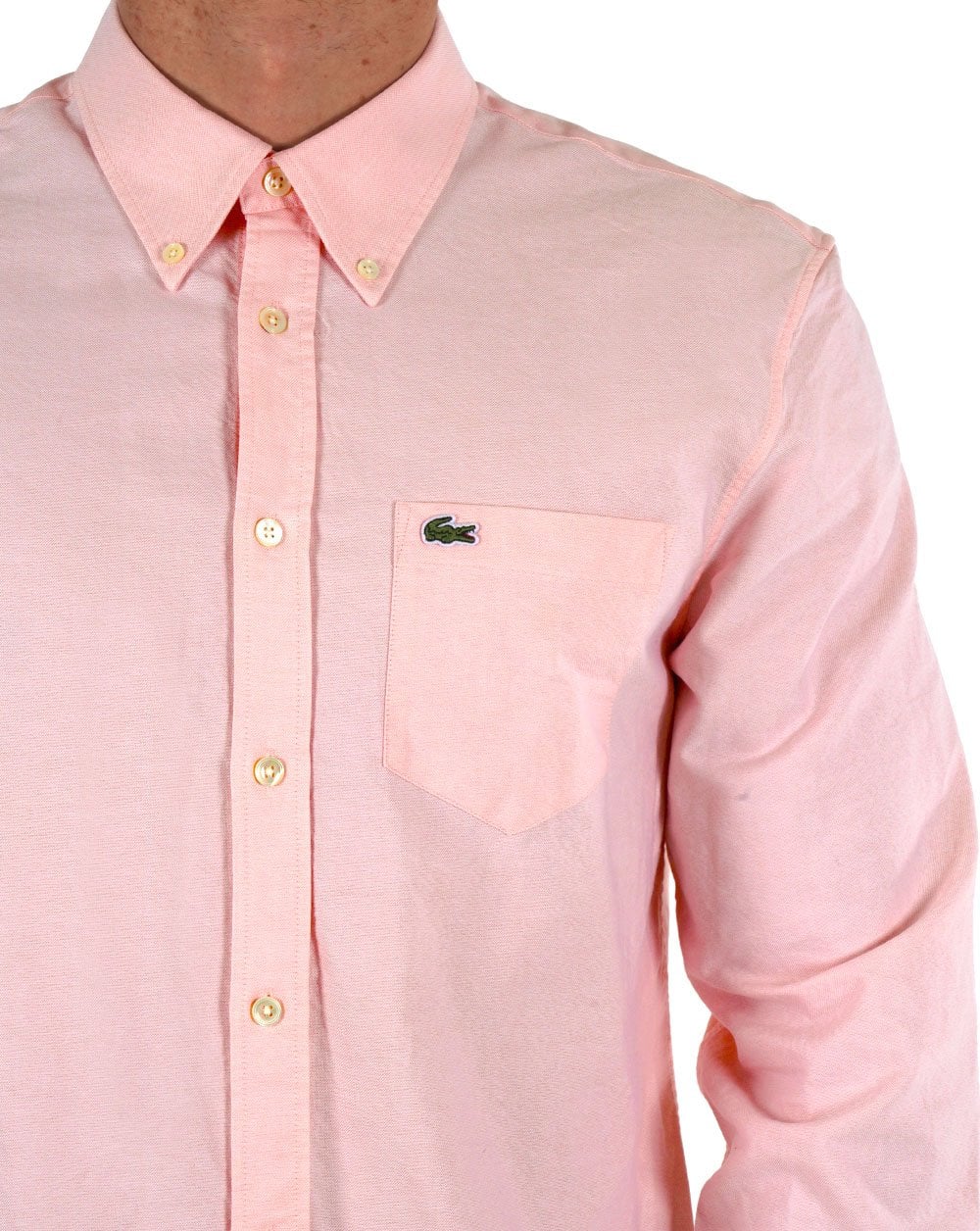 Lacoste Oxford Long Sleeve Shirt Pink