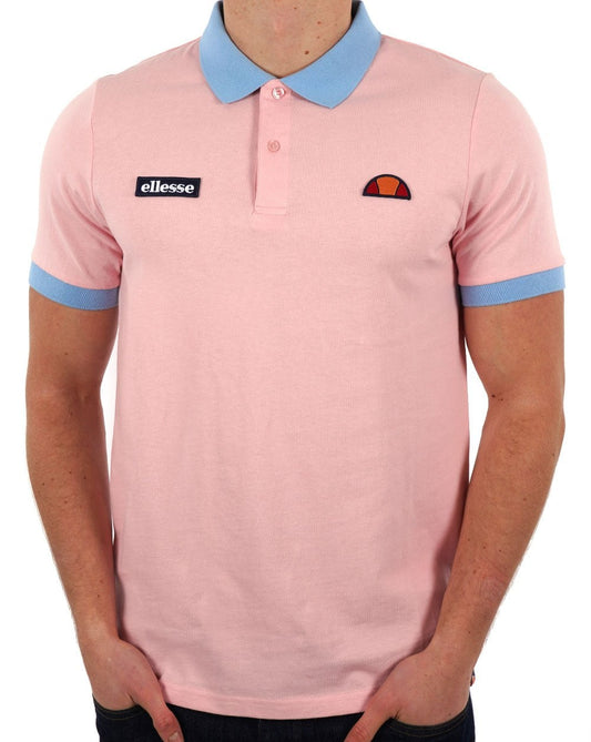 Ellesse Lessepsia Polo Shirt Pink/Sky Blue