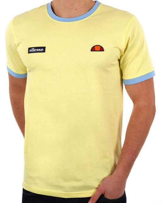 Ellesse Ringer T Shirt Lemon/sky