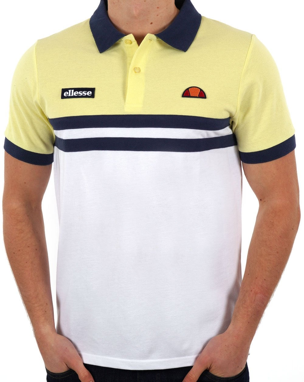 Ellesse Rimini Polo Shirt White/Yellow