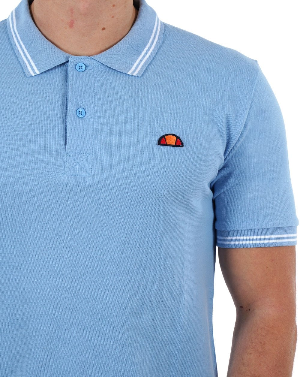 Ellesse Tipped Polo Shirt Sky / White