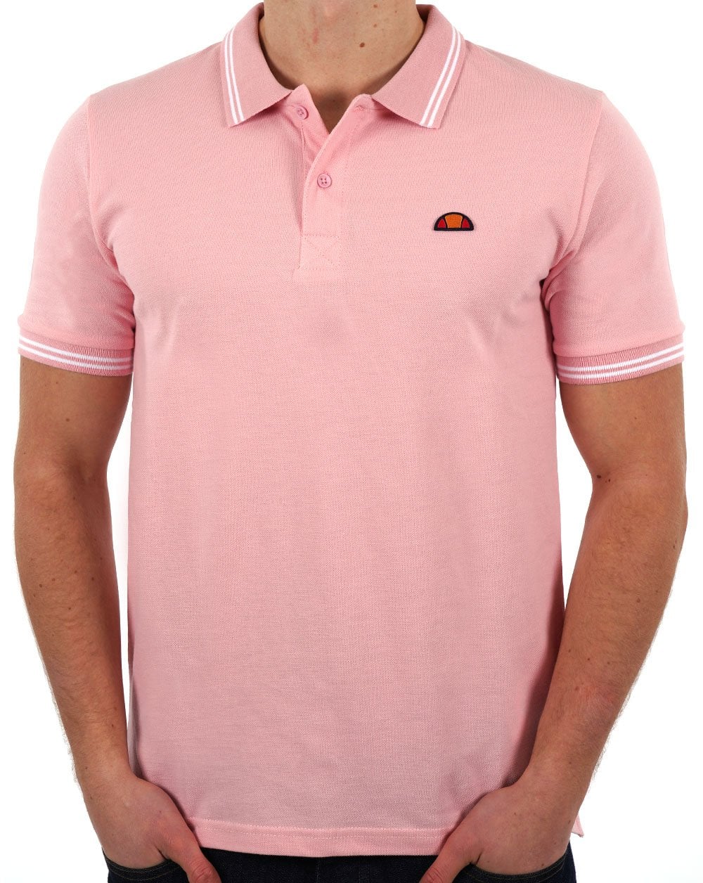 Ellesse Rookie Polo Shirt Light Pink/White