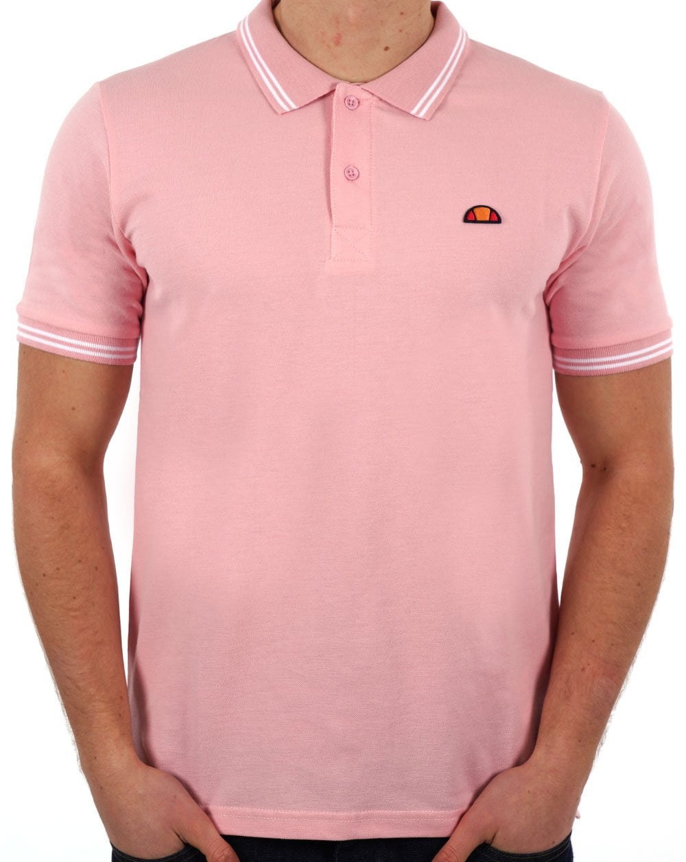 Ellesse Rookie Polo Shirt Light Pink/White