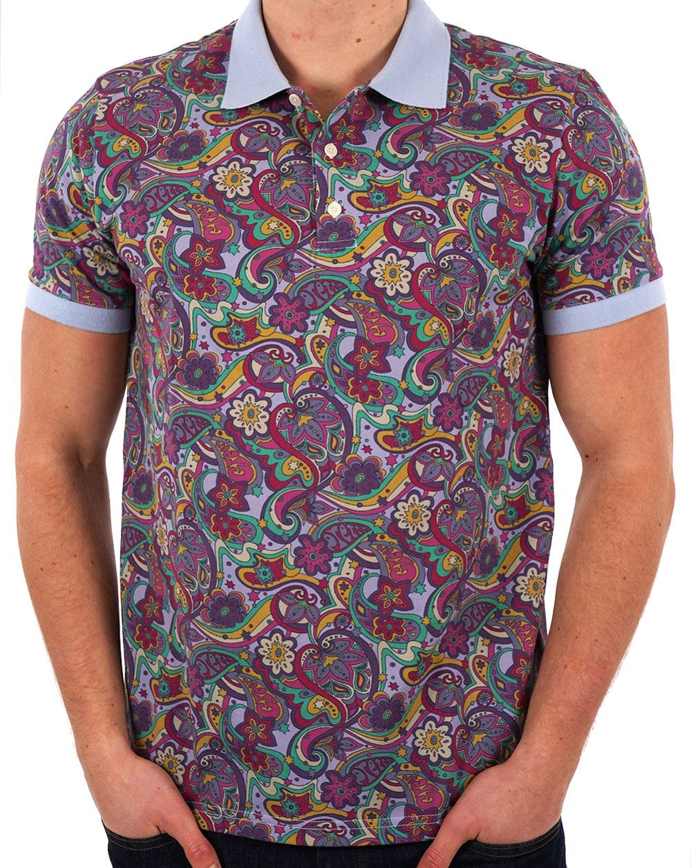 Pretty Green Mystic Paisley Polo Purple