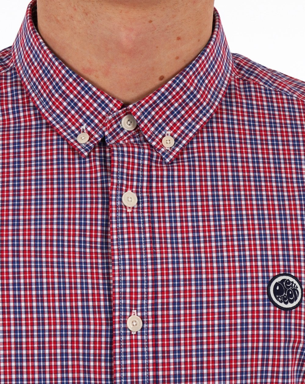 Pretty Green Check Short Sleeve Shirt Red
