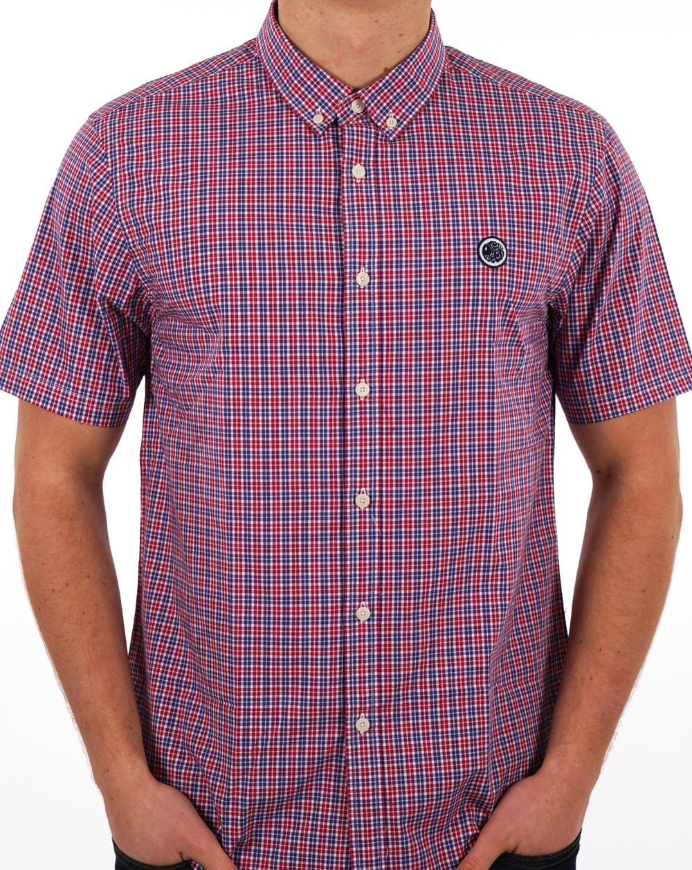 Pretty Green Check Short Sleeve Shirt Red