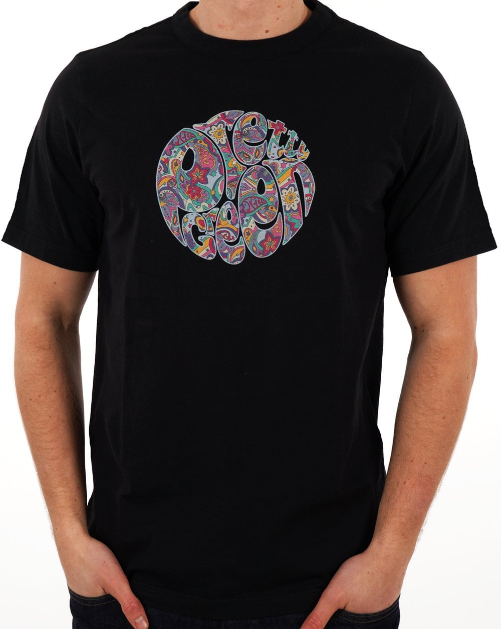 Pretty Green Mystic Paisley Logo T-shirt Black