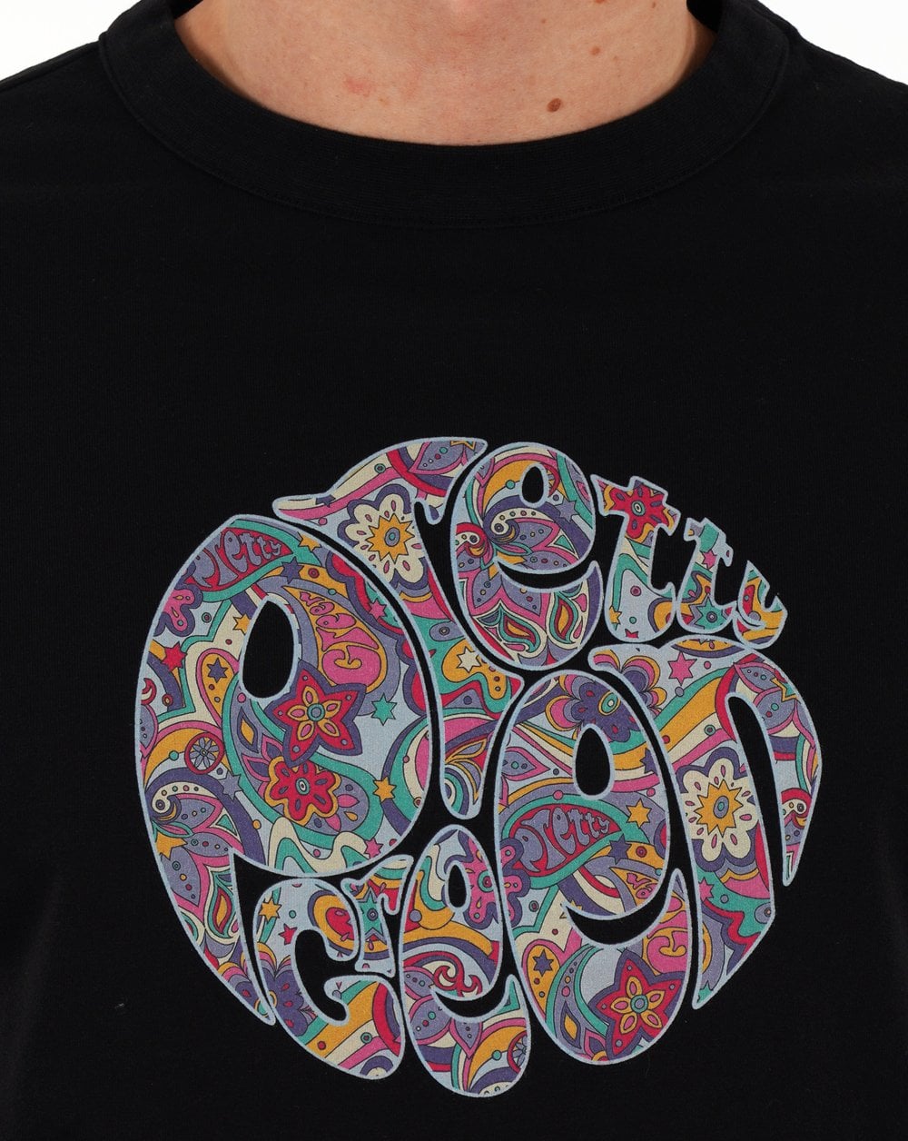 Pretty Green Mystic Paisley Logo T-shirt Black