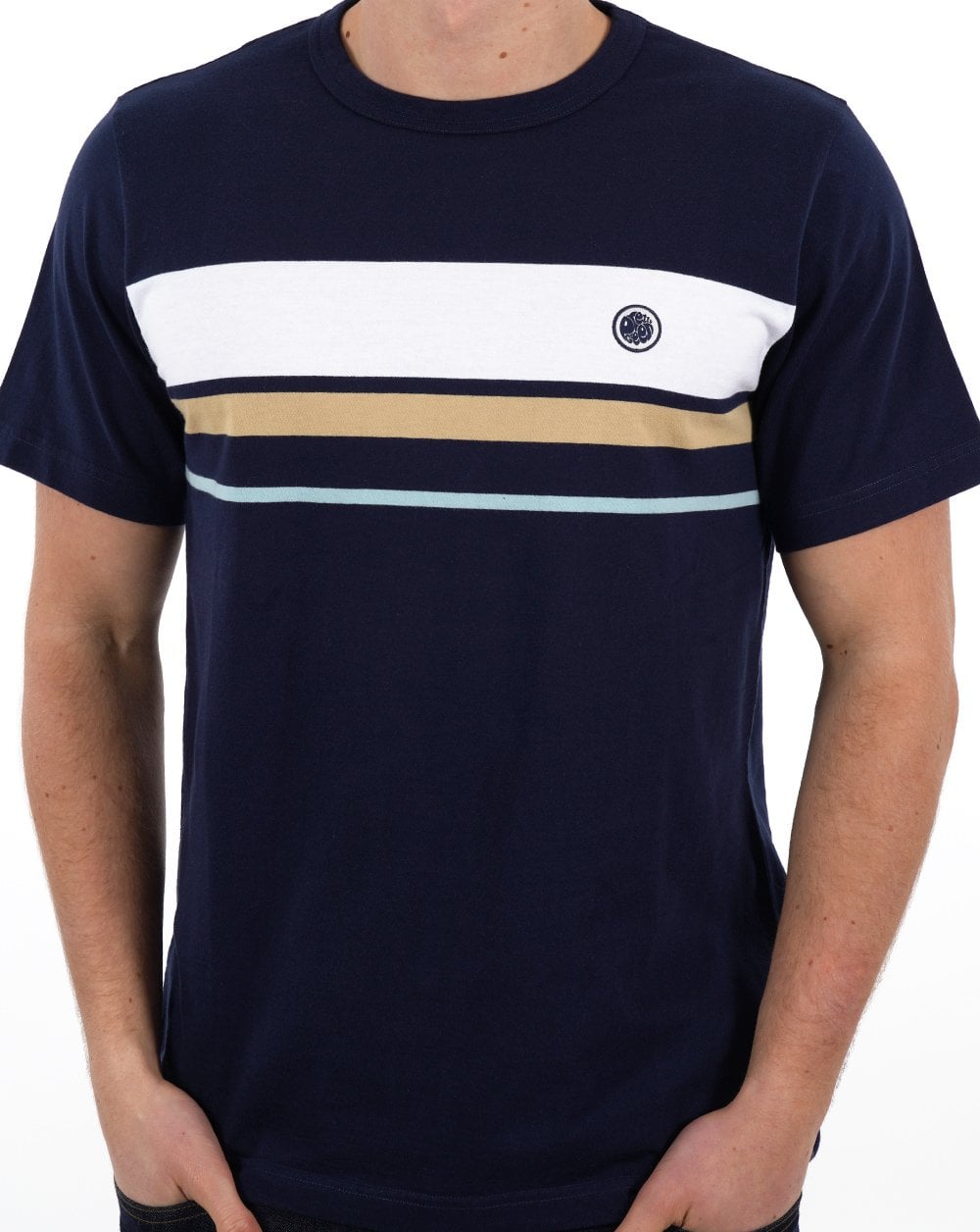 Pretty Green Prestleigh Chest Stripe T-shirt Navy