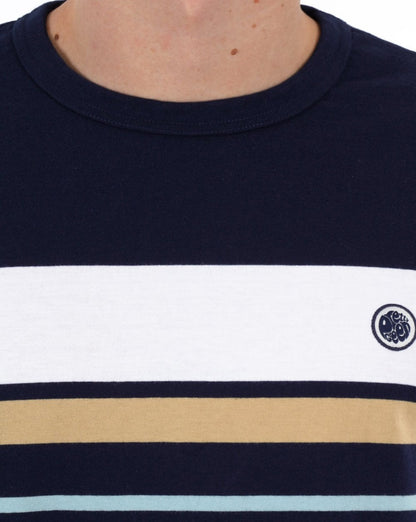 Pretty Green Prestleigh Chest Stripe T-shirt Navy