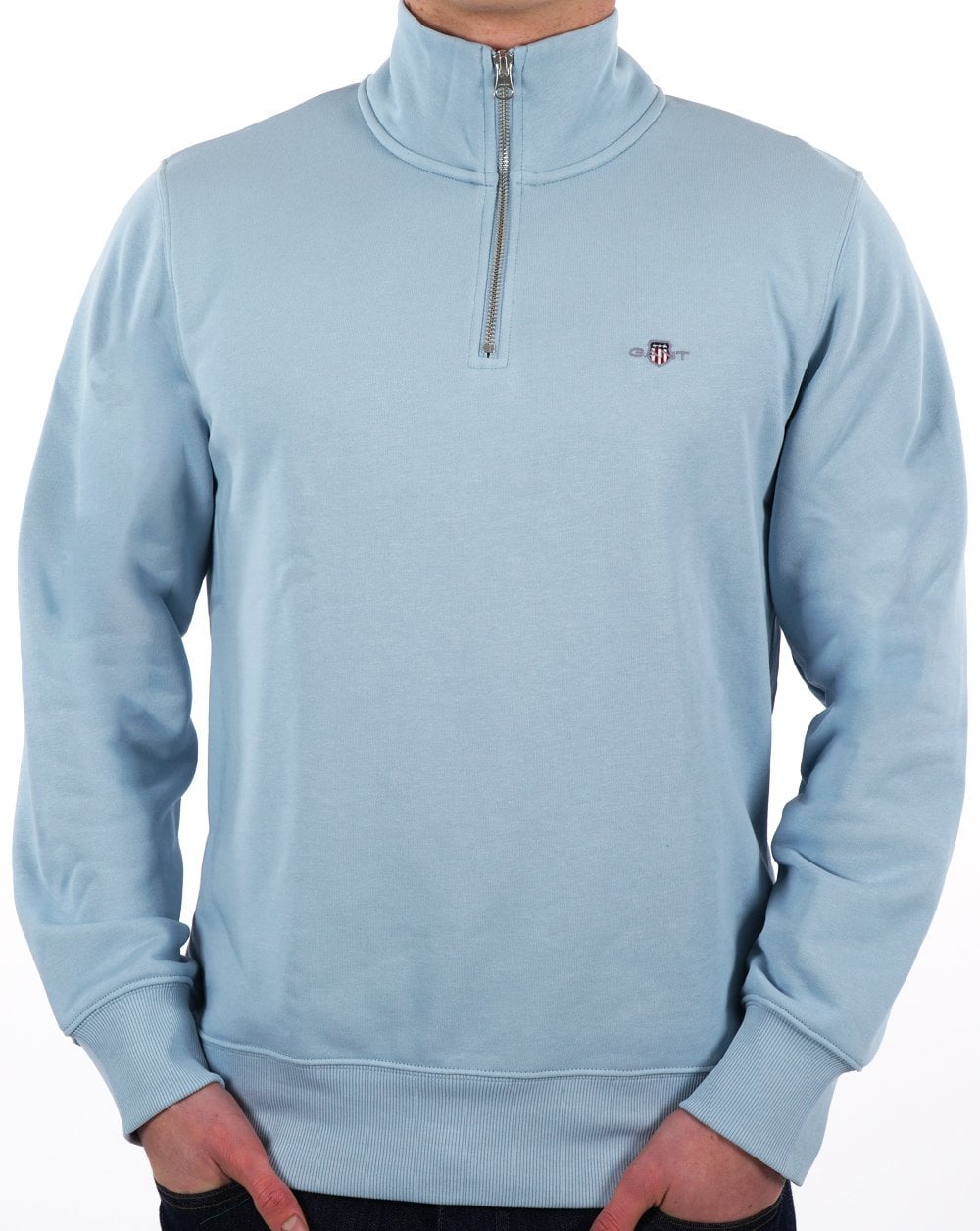 Gant Shield Half Zip Sweat Blue