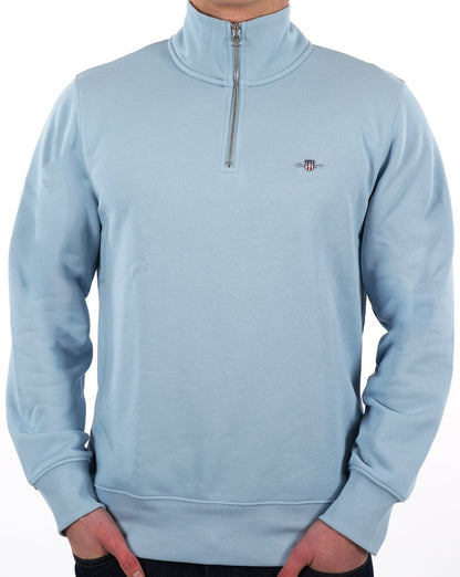 Gant Shield Half Zip Sweat Blue
