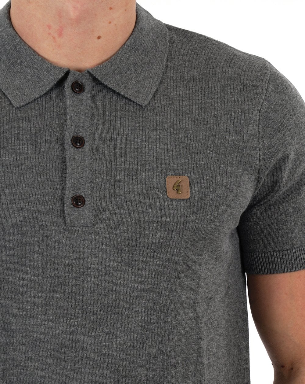 Gabicci Vintage Jackson Knitted Polo Grey