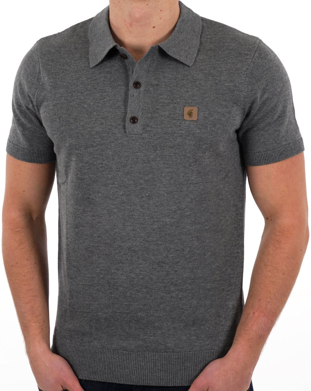 Gabicci Vintage Jackson Knitted Polo Grey