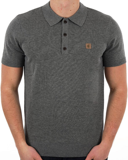 Gabicci Vintage Jackson Knitted Polo Grey