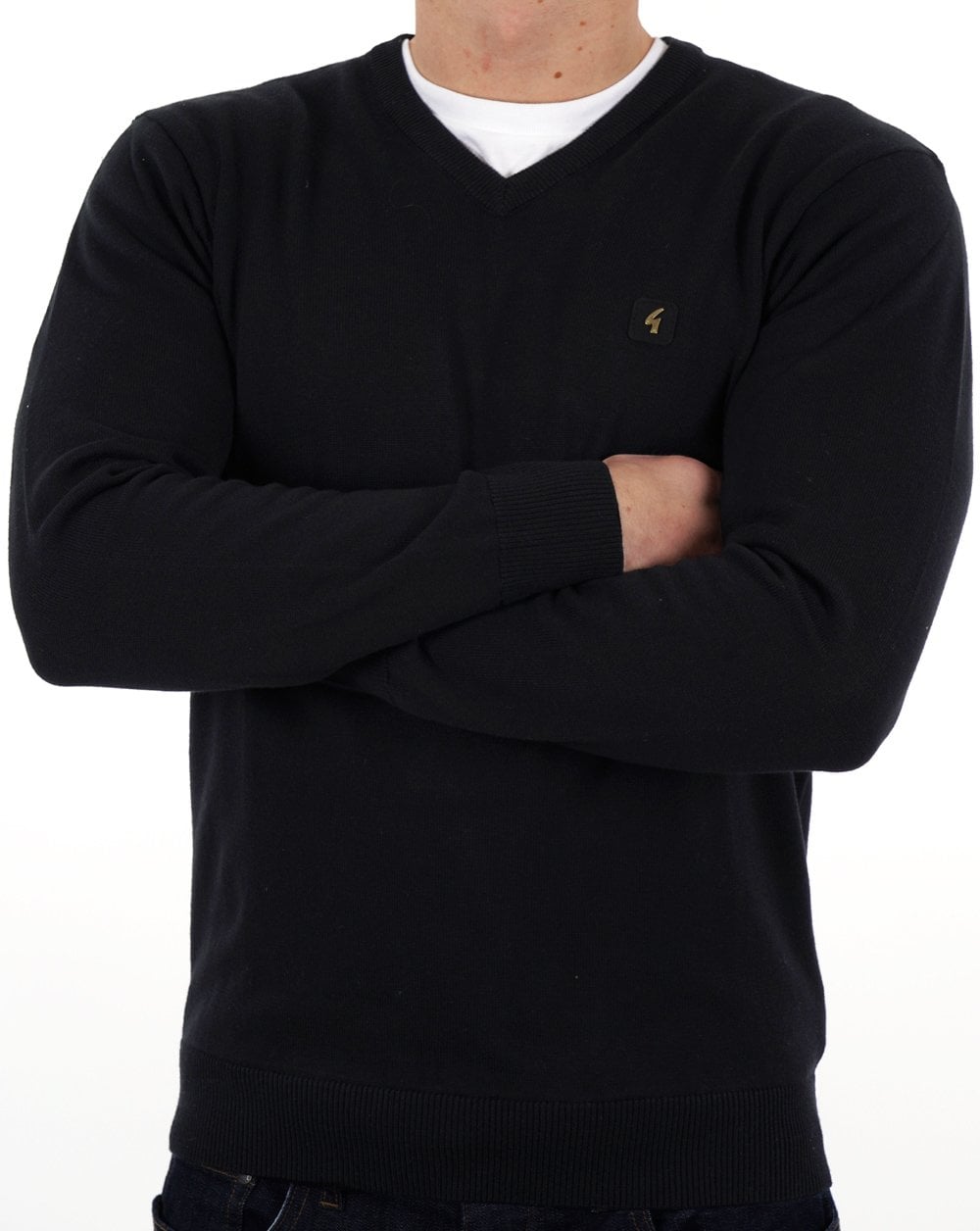 Gabicci Vintage Brandon V Neck Knit Black