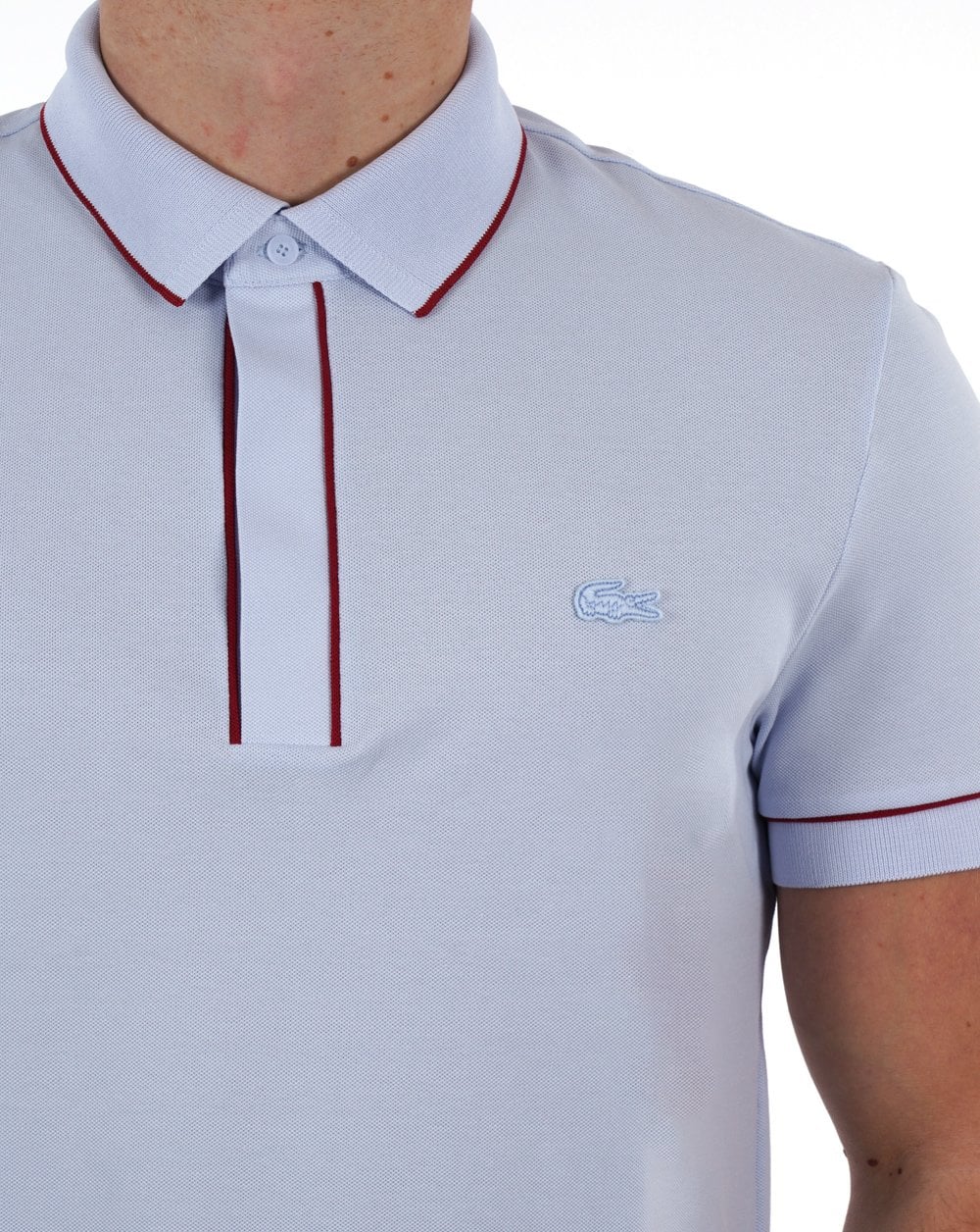 Lacoste Tipped Polo Shirt Light Blue