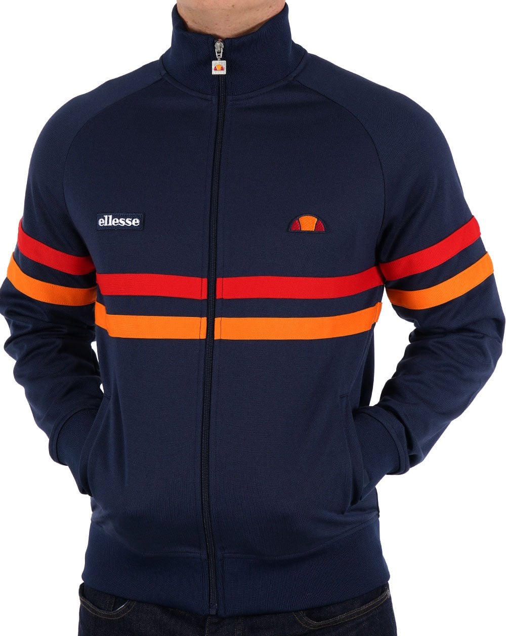 Ellesse Rimini Track Top Navy Red Orange