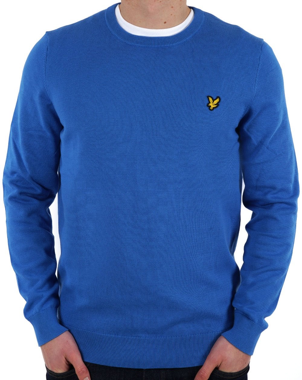 Lyle & Scott Cotton Crew Neck Jumper Spring Blue