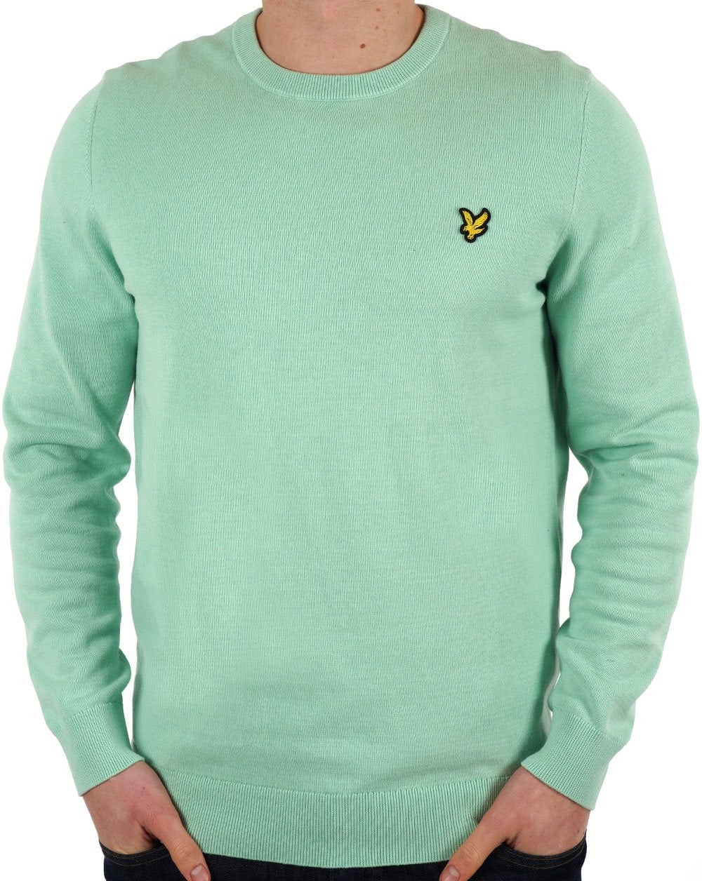 Lyle & Scott Cotton Crew Neck Jumper Pastel Green