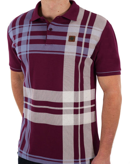 Trojan Check Panel Polo Shirt Port