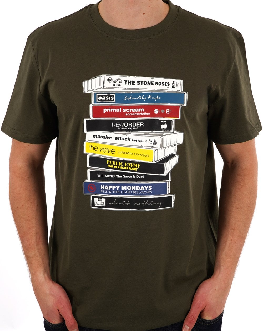 Weekend Offender Cassettes T-shirt Khaki Green