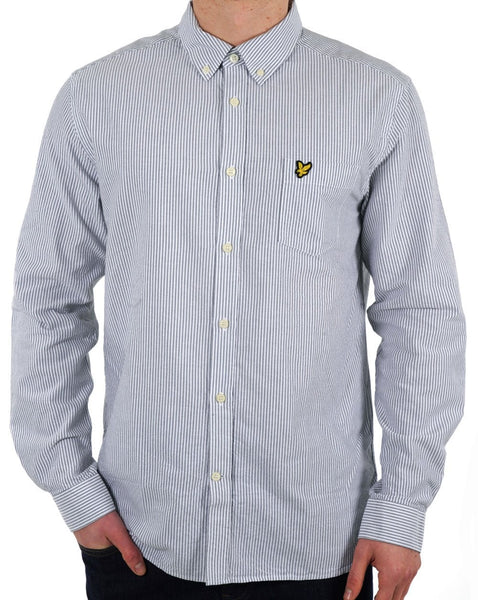 Lyle & Scott Stripe Oxford Shirt Gun Metal/White