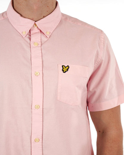 Lyle & Scott Short Sleeve Oxford Shirt Light Pink