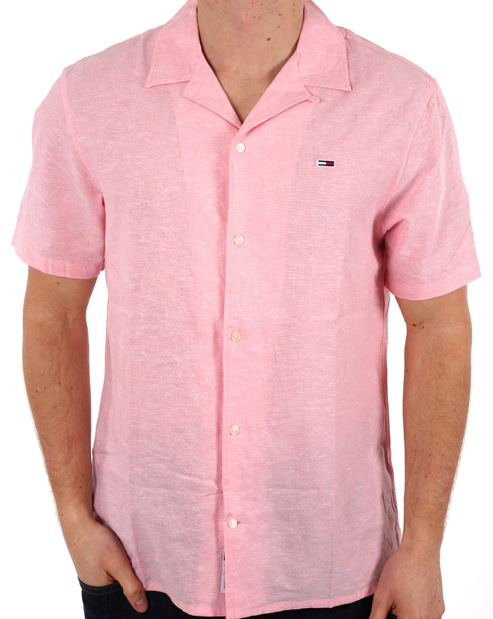 Tommy Jeans Linen SS Shirt Light Pink