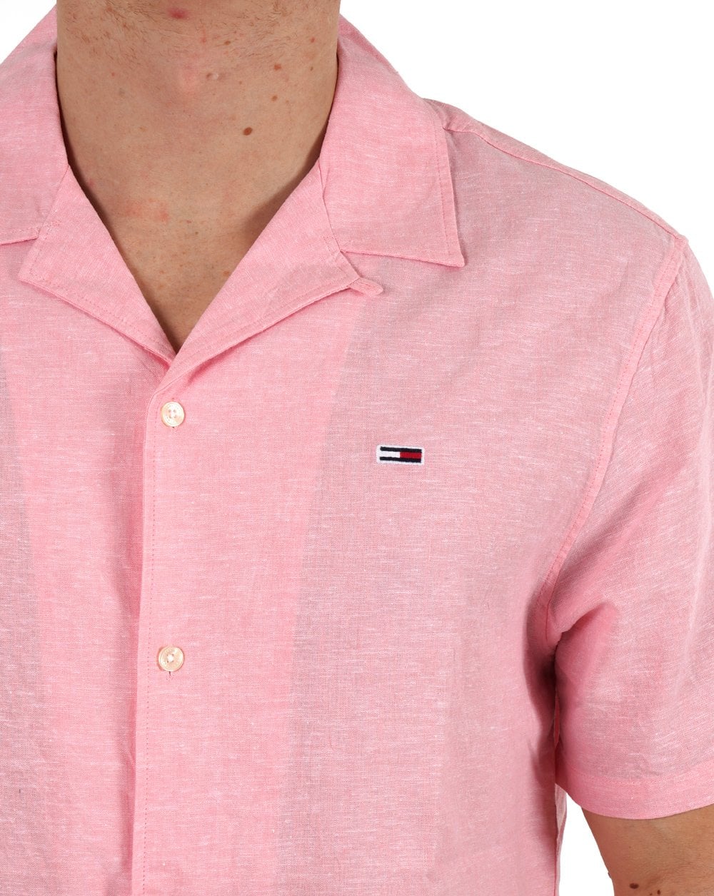 Tommy Jeans Linen SS Shirt Light Pink