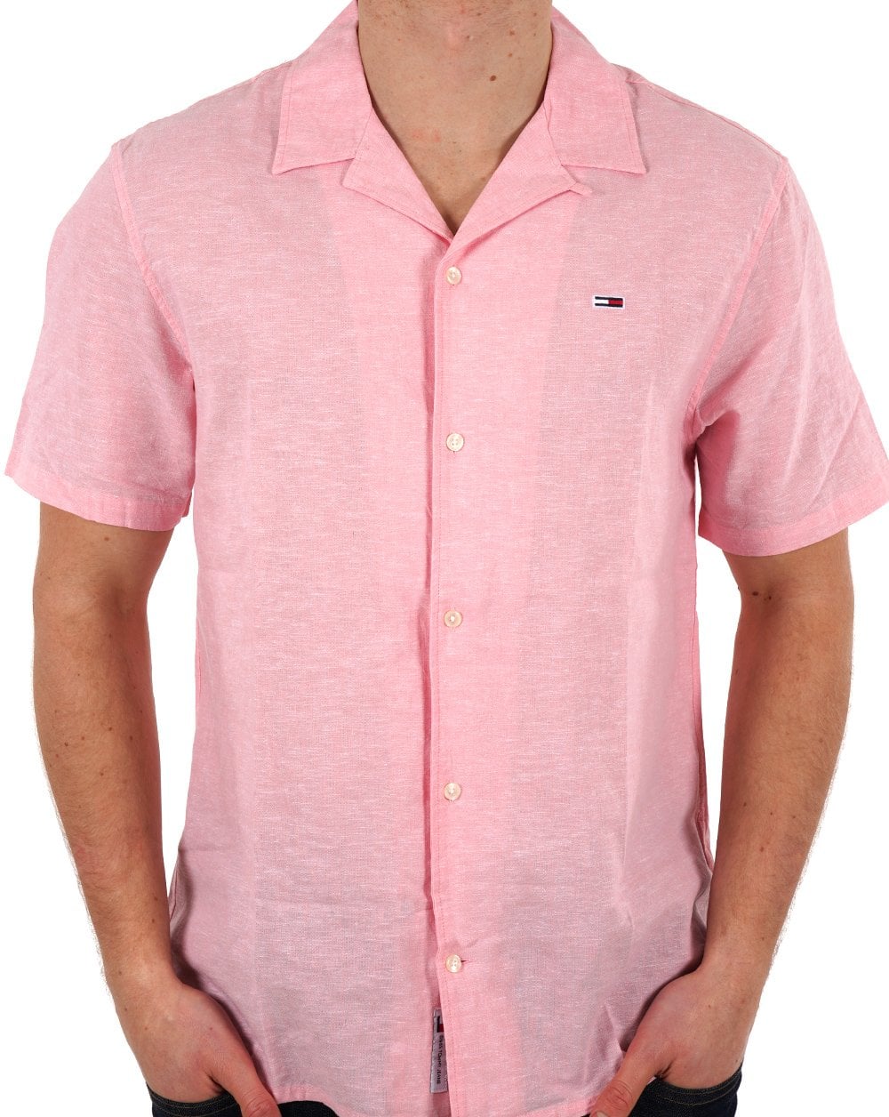 Tommy Jeans Linen SS Shirt Light Pink
