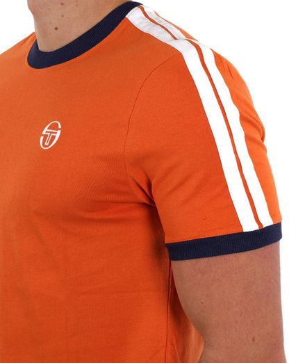 Sergio Tacchini Retro T Shirt Orange/Navy