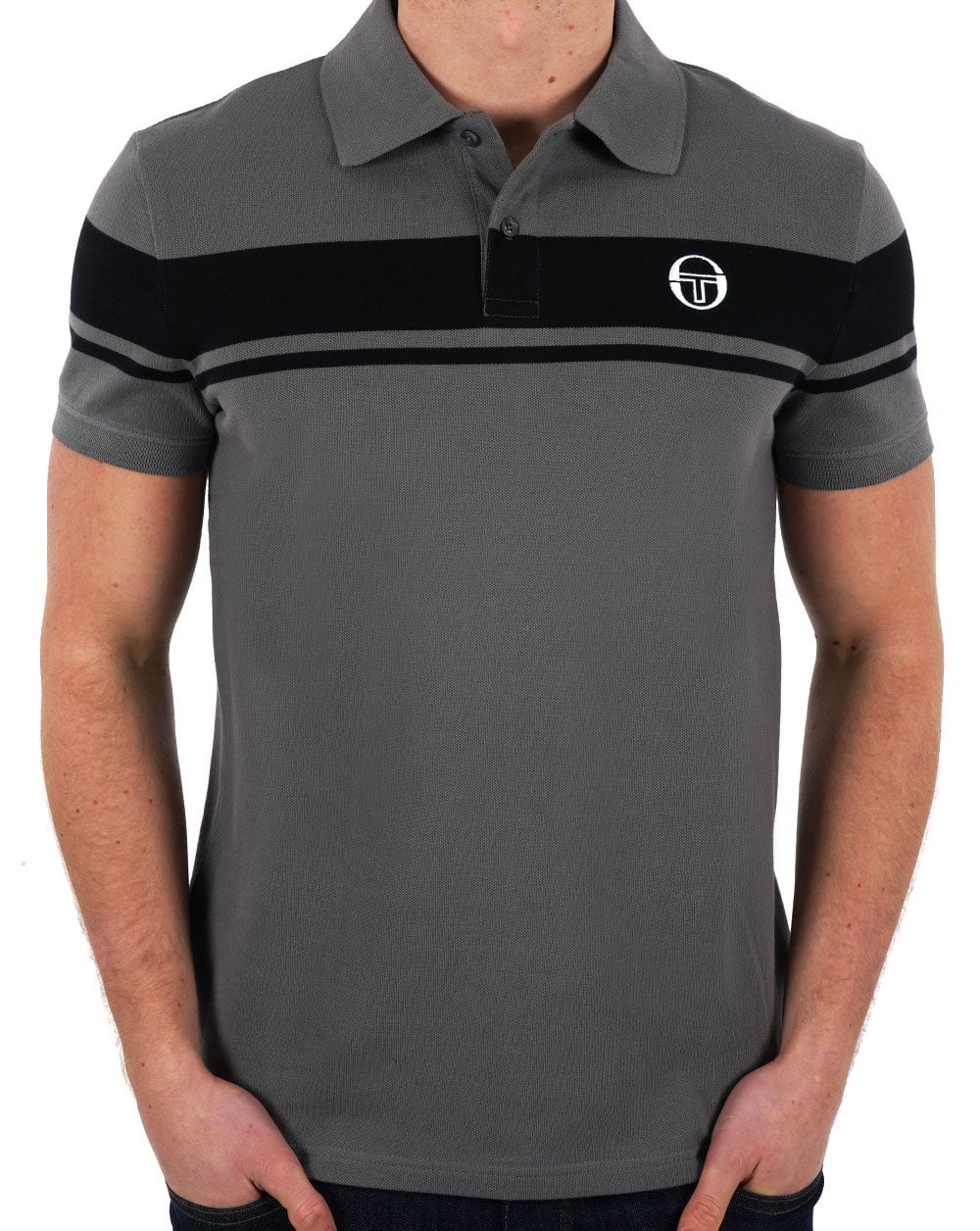 Sergio Tacchini Young Line Polo Shirt Charcoal / Black