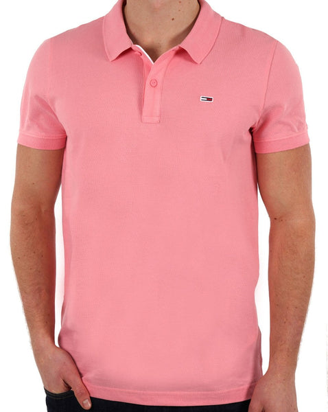 Tommy Jeans Slim Placket Polo Tickled Pink