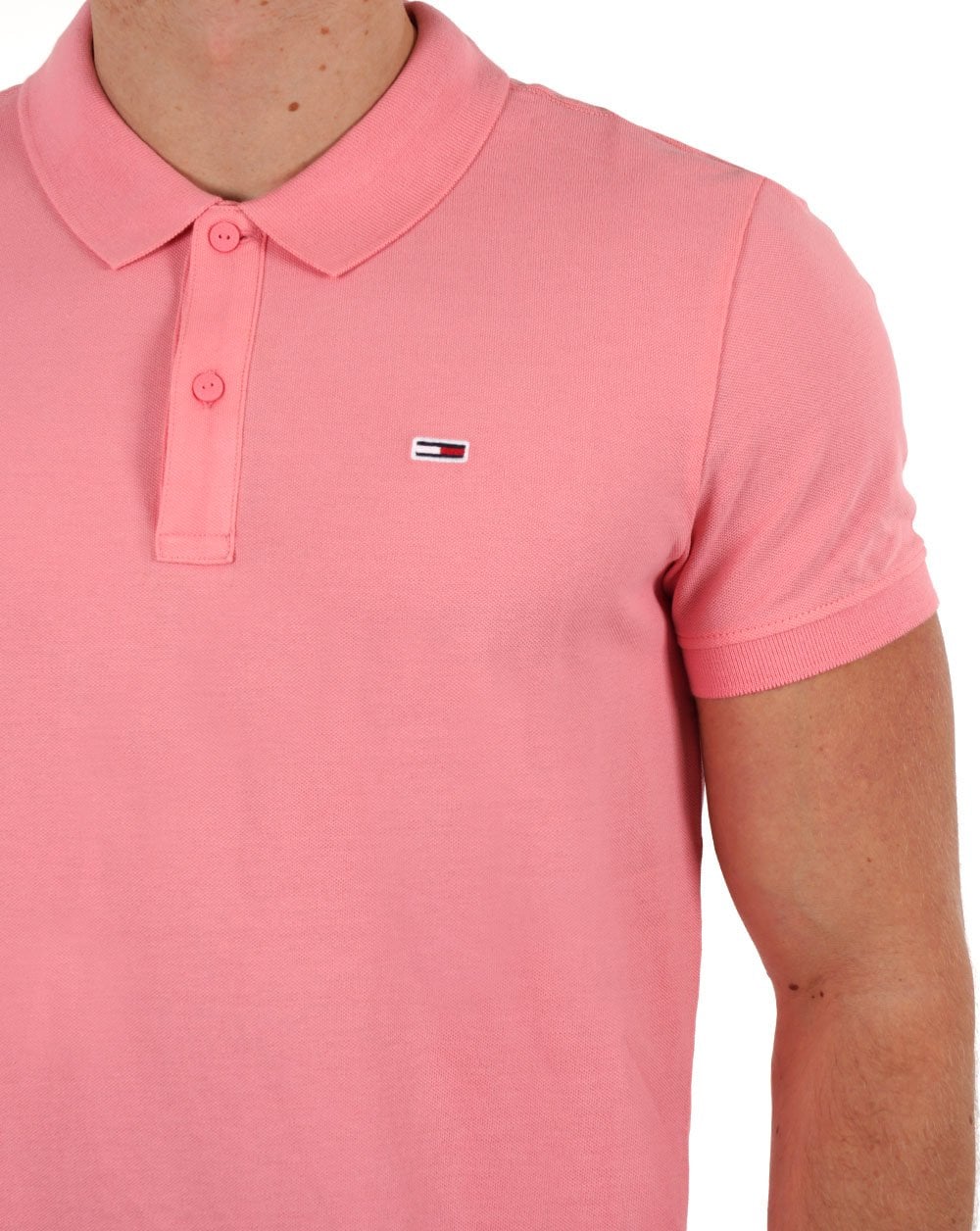 Tommy Jeans Slim Placket Polo Tickled Pink