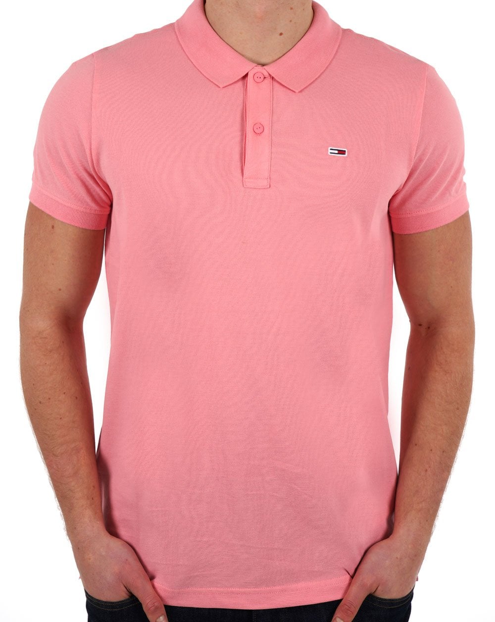 Tommy Jeans Slim Placket Polo Tickled Pink