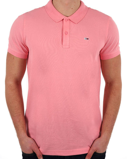 Tommy Jeans Slim Placket Polo Tickled Pink