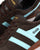 Gola Harrier Suede Trainer Dark Brown / Sky Blue