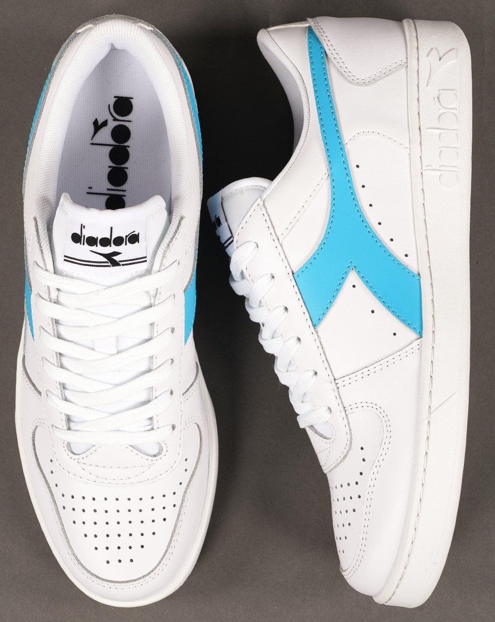 Diadora MB Elite Trainer White 80s Turq Exclusive