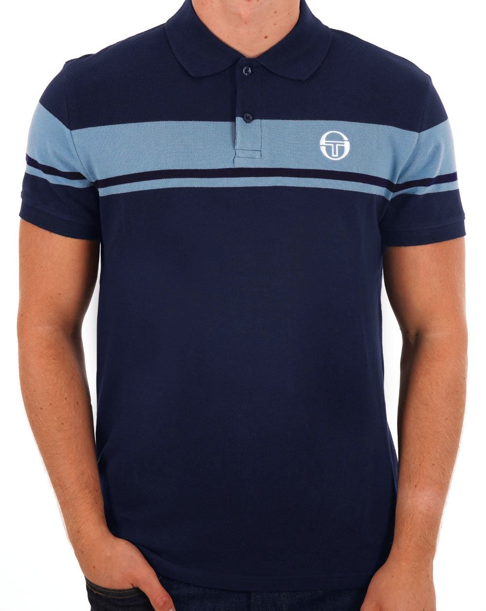 Sergio Tacchini Young Line Polo Shirt Navy Soft Blue