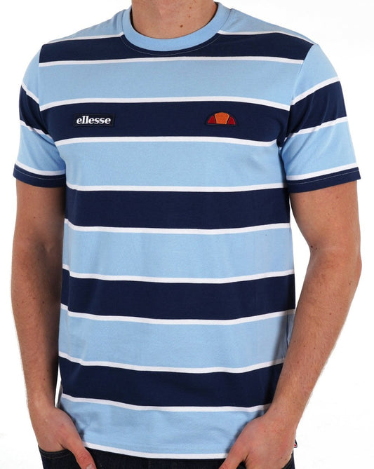 Ellesse Striped T Shirt Sky Navy