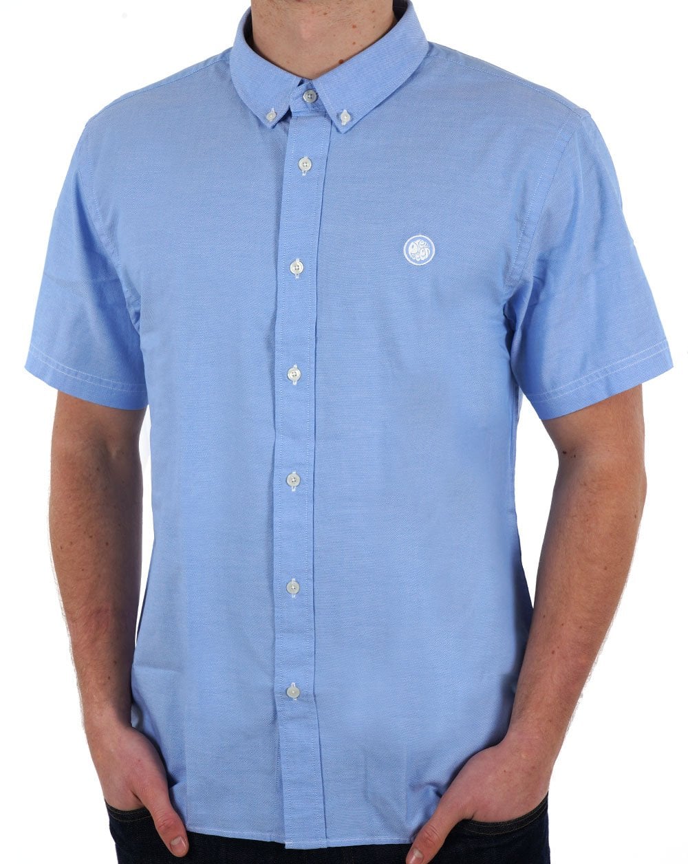 Pretty Green Oxford Short Sleeve Shirt Light Blue