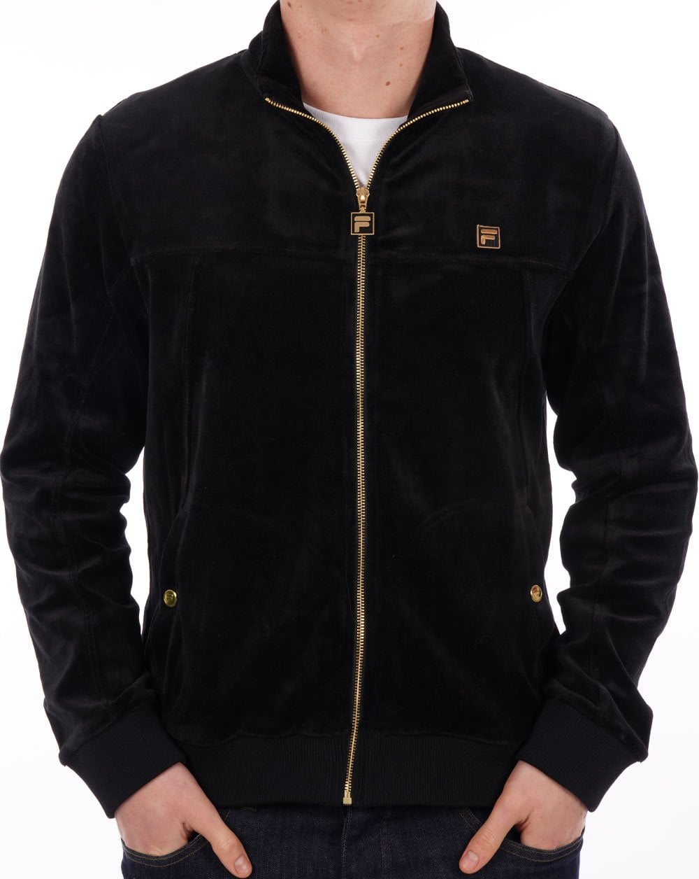 Fila Gold Velour Track Top Black