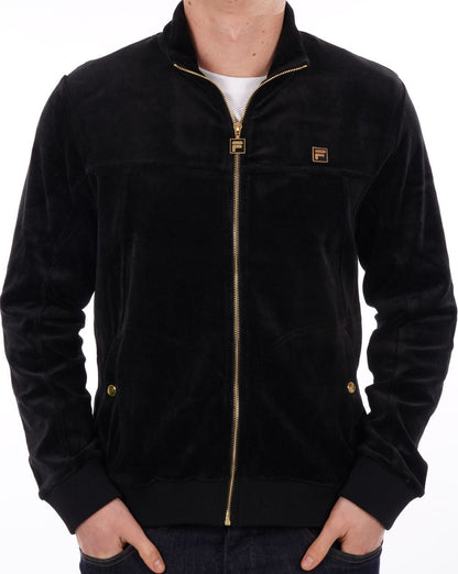 Fila Gold Velour Track Top Black