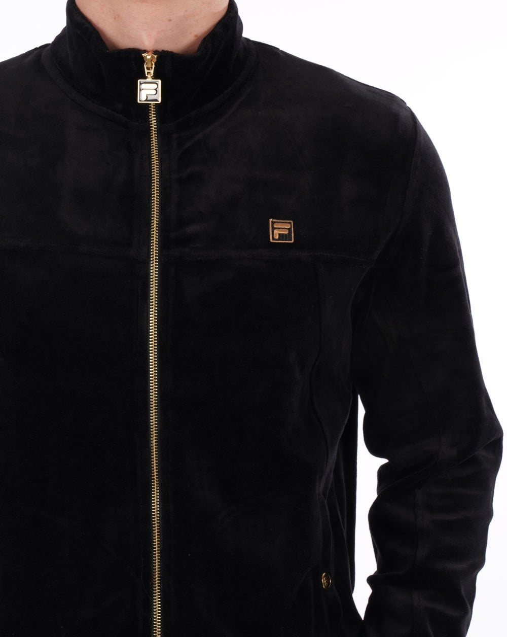 Fila Gold Velour Track Top Black