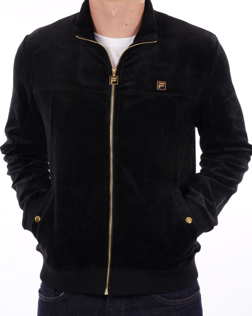 Fila Gold Velour Track Top Black